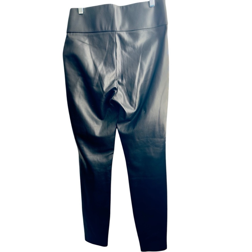 Zara faux leather pants side zipper closure high rise slim fit trendy SZ M NWOT - Picture 3 of 6